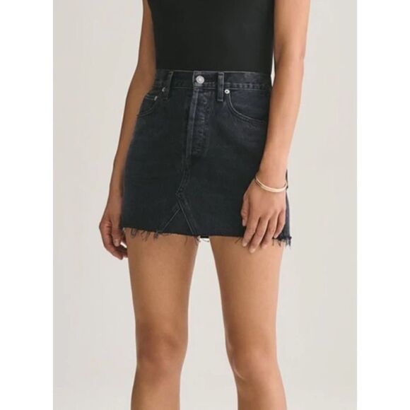 Agolde Quinn High Rise Skirt in Cult - Picture 2 of 8